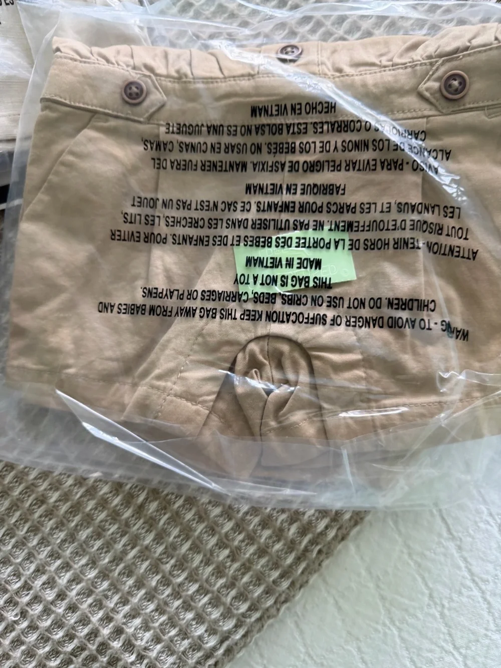 Janie and Jack Baby Boys Tan Collared safari jumpsuit 0-3 M nwt